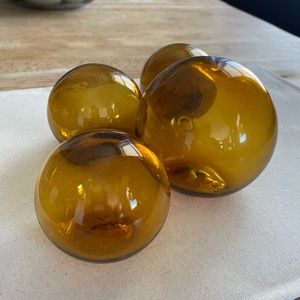 Antique Amber Japanese Glass Floats